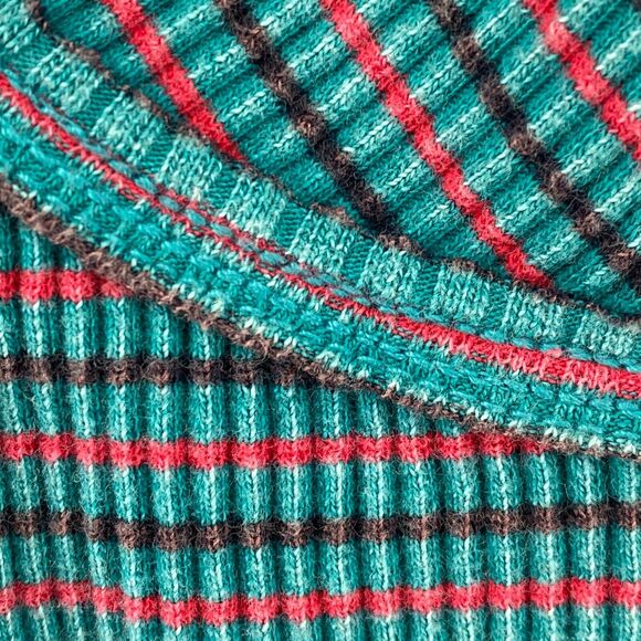 FREE PEOPLE Dress L Terra Ribbed Jersey Halter Striped Cutout Maxi Blue - Picture 7 of 16